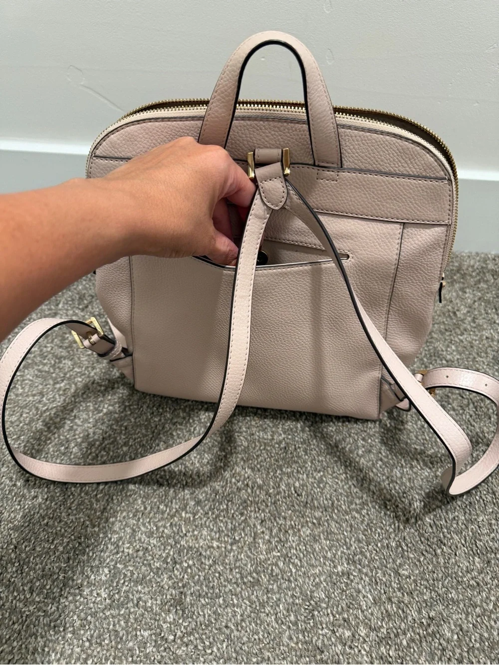 Michael Kors Light Pink Leather Backpack and Tote Set